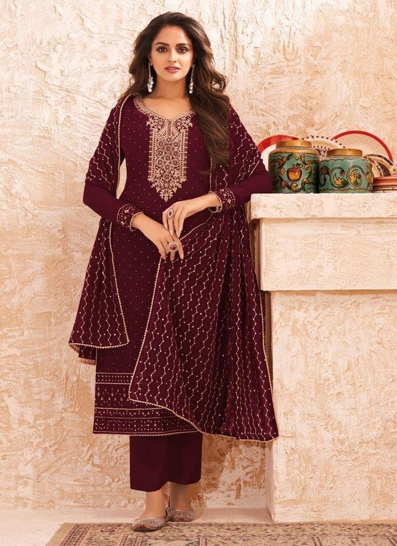 GULKAYRA NAZMIN Latest Fancy Designer Stylish Festive Wear Real Georgette Heavy Salwar Suit Collection